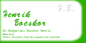 henrik bocskor business card